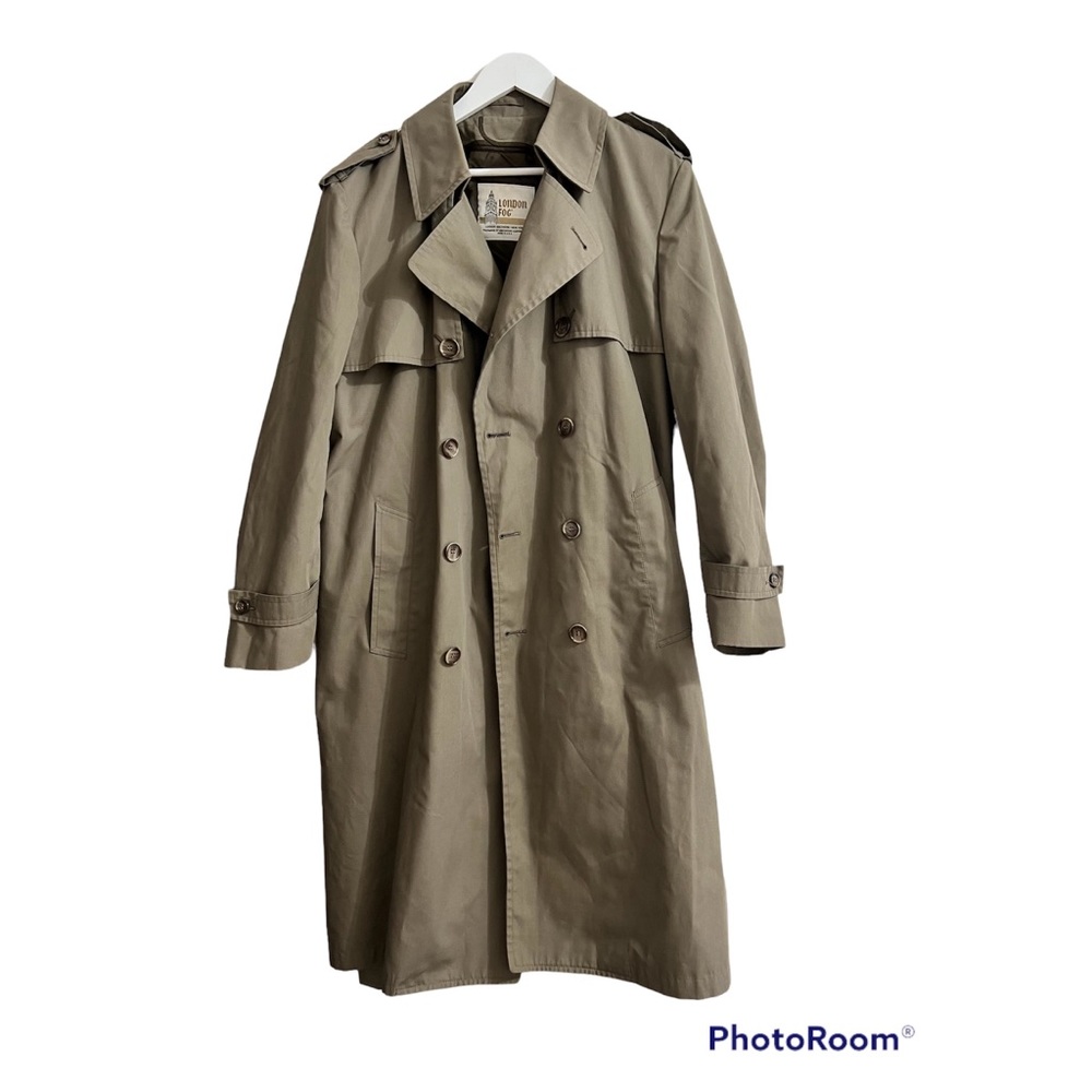 London fog wrap tie trench coat jacket
